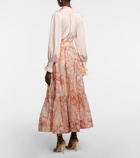 Zimmermann - Kaleidoscope printed linen and silk maxi skirt