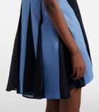 Sacai Paneled cotton-blend minidress