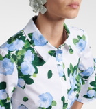 Carolina Herrera Floral ruffled cotton-blend shirt