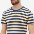 Polo Ralph Lauren Men's Broad Stripe T-Shirt in Empire Yellow/Light Navy