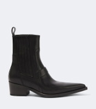 Rick Owens Pointed Silver leather ankle boots