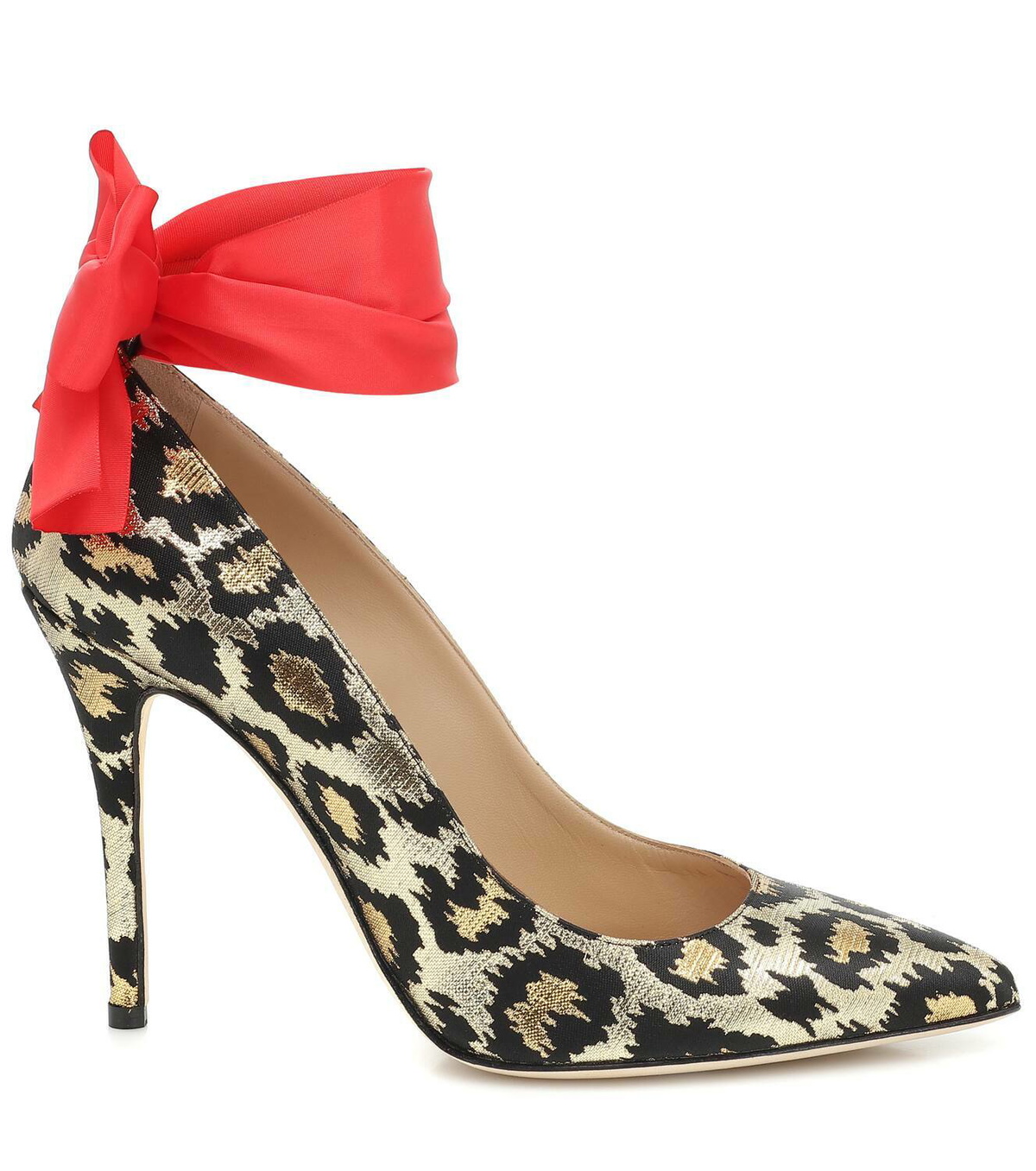 Alessandra Rich Leopard-print jacquard pumps