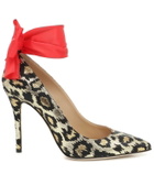 Alessandra Rich Leopard-print jacquard pumps