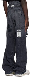 B1ARCHIVE Black Wide Leg 5 Pocket Jeans