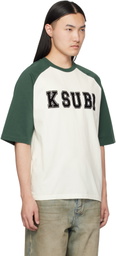 Ksubi White & Green '99' Biggie Raglan S/S T-shirt
