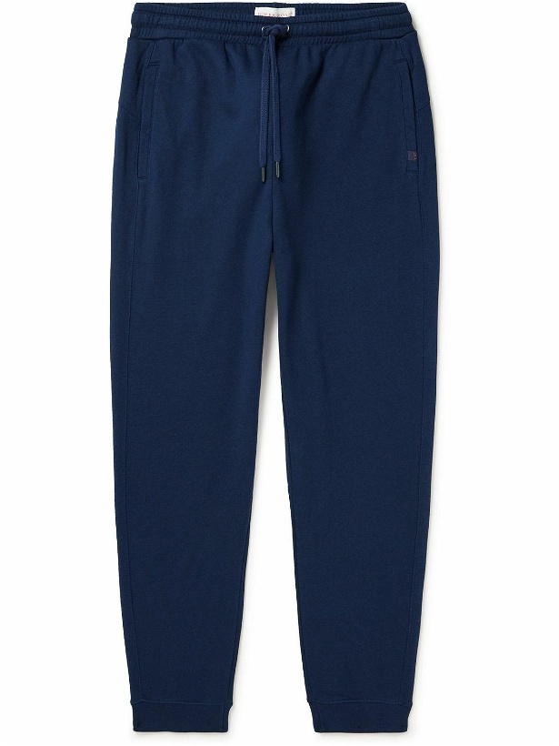 Photo: Derek Rose - Quinn 1 Tapered Cotton and Modal-Blend Jersey Sweatpants - Blue