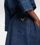 Valentino Chambray denim midi skirt