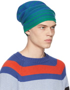 The Elder Statesman Blue & Green Duo Ombre Watchman Beanie