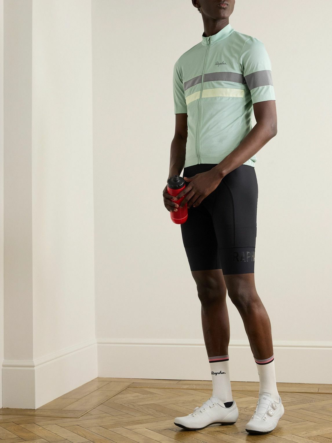 Rapha - Brevet Logo-Print Mesh-Panelled Recycled Cycling Jersey - Blue