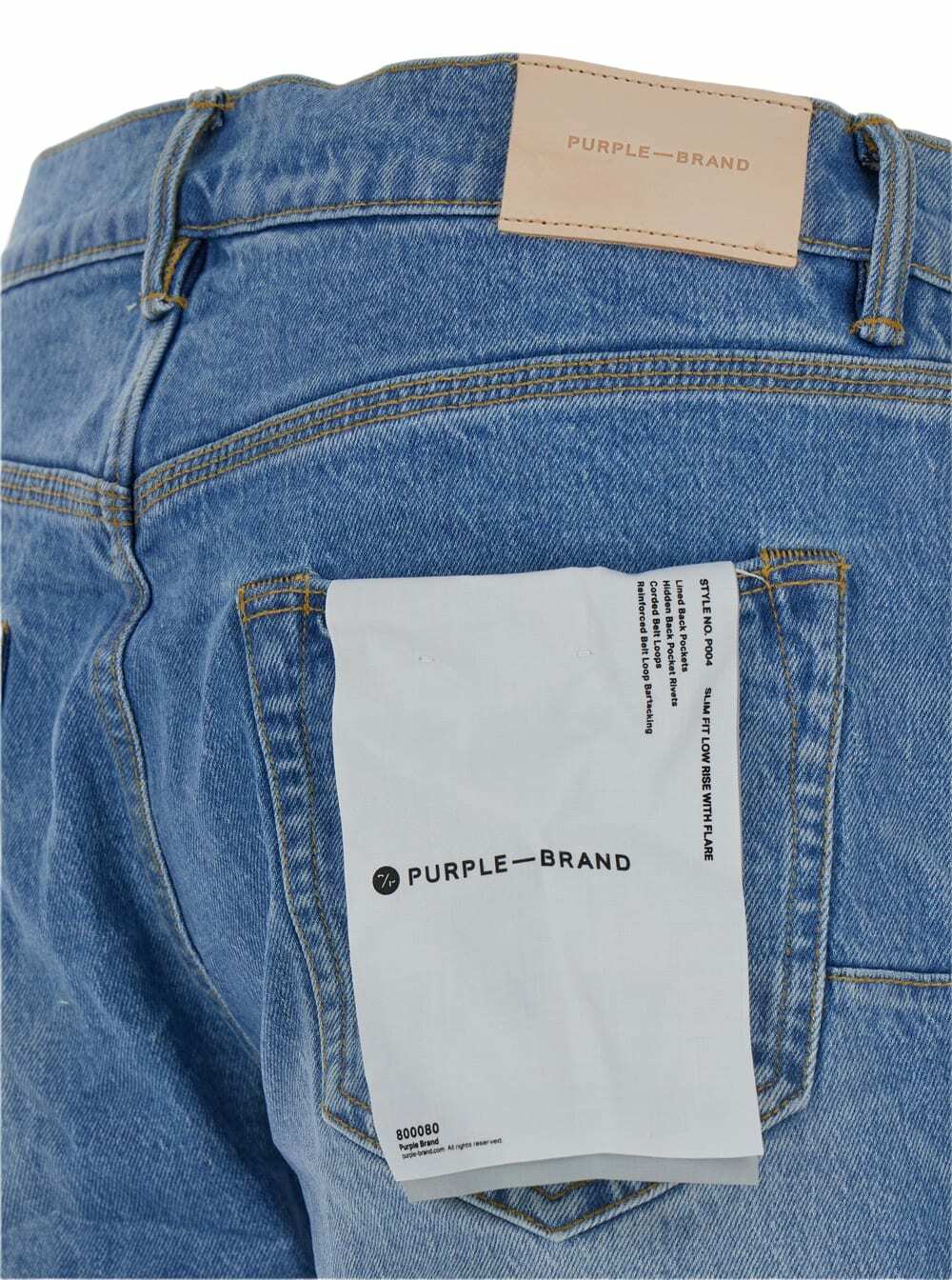 Purple Brand Blue Flared Jeans With Crinkled Effect In Stretch Cotton Denim Man