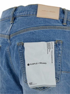 Purple Brand Blue Flared Jeans With Crinkled Effect In Stretch Cotton Denim Man