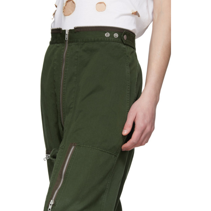 Maison Margiela Green Zipper Trousers Maison Margiela