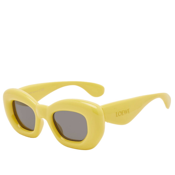 Photo: Loewe Eyewear Loewe Inflated Sunglasses in Shiny Yellow/Smoke 