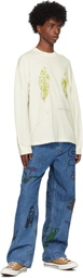 Small Talk Studio SSENSE Exclusive White Hand Drawn Leaf Graphic T-shirt
