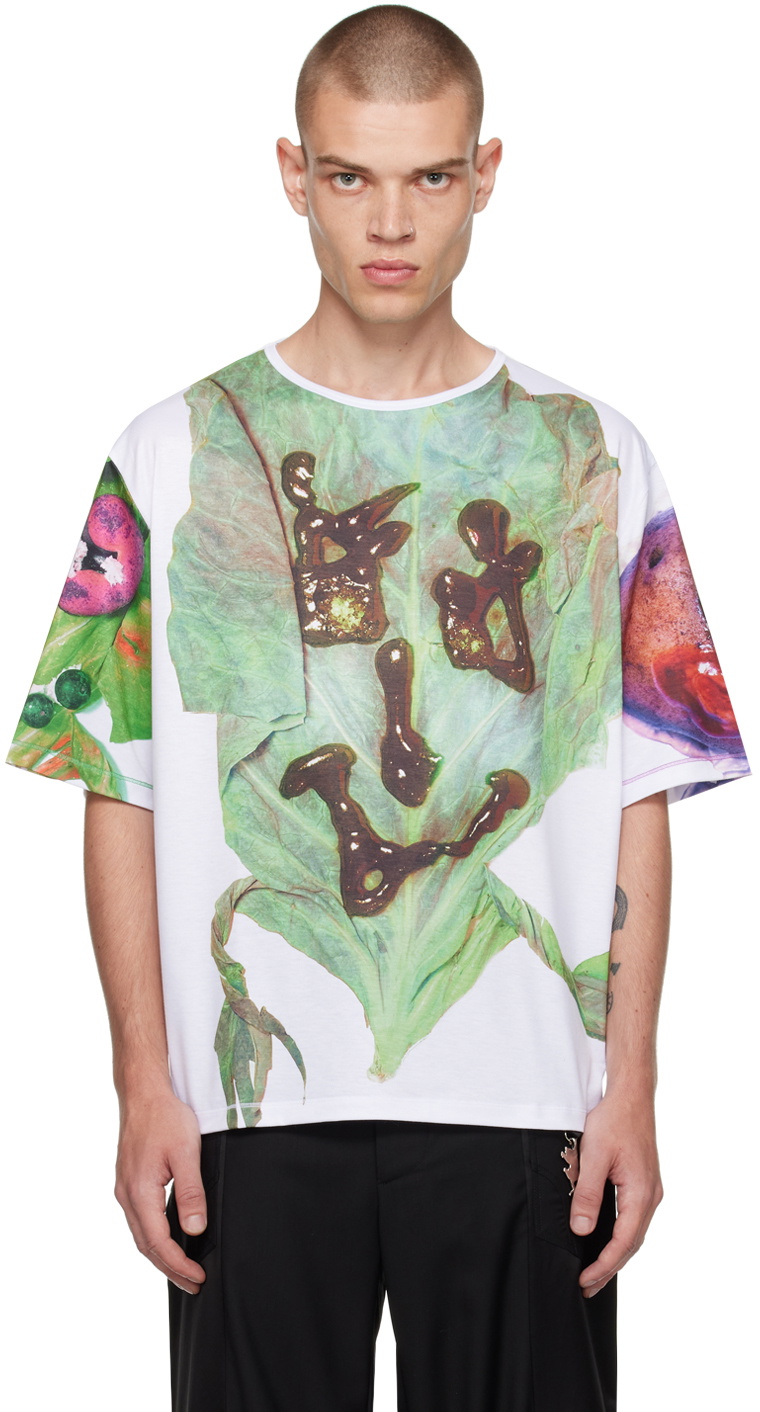 Chopova Lowena White Salad Spin T-Shirt Chopova Lowena