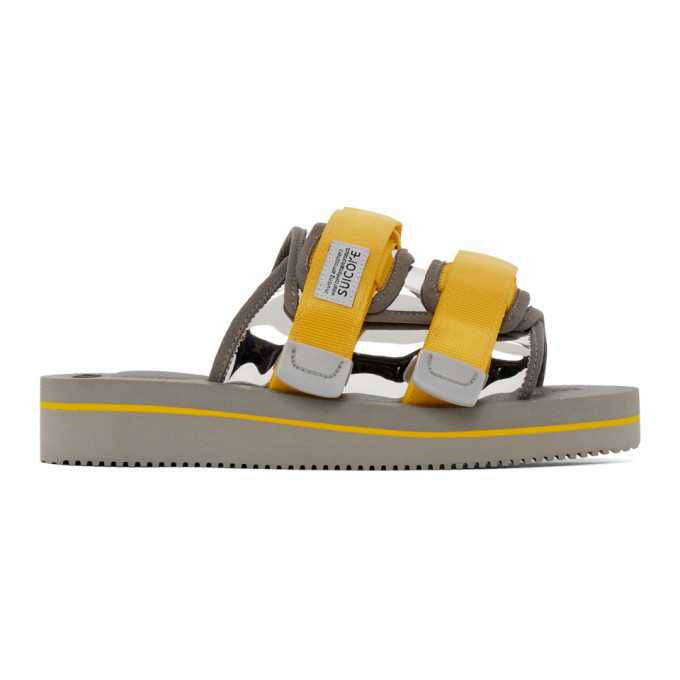 Photo: Suicoke Yellow and Silver Moto-VEU3 Sandals