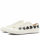 Comme des Garçons Play Men's x Converse Multi Heart Low Top Sneake Sneakers in Beige