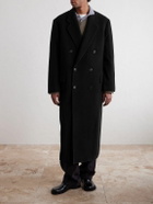 Auralee - Double-Breasted Wool Coat - Black