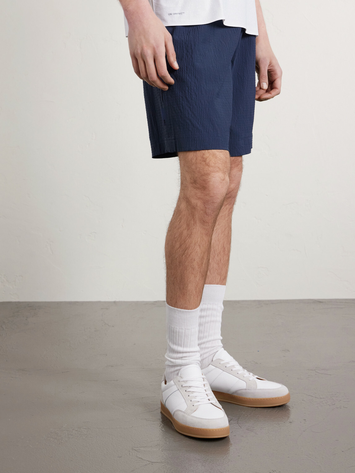 Mr P. - Colour-Block Suede and Leather Sneakers - White