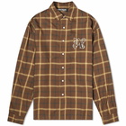 Palm Angels Men's Monogram Long Sleeve Shirt in Off Whtie