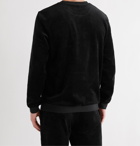 HUGO BOSS - Logo-Embroidered Cotton-Blend Velour Sweatshirt - Black