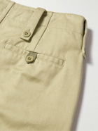 Burberry - Wide-Leg Cotton-Twill Trousers - Neutrals