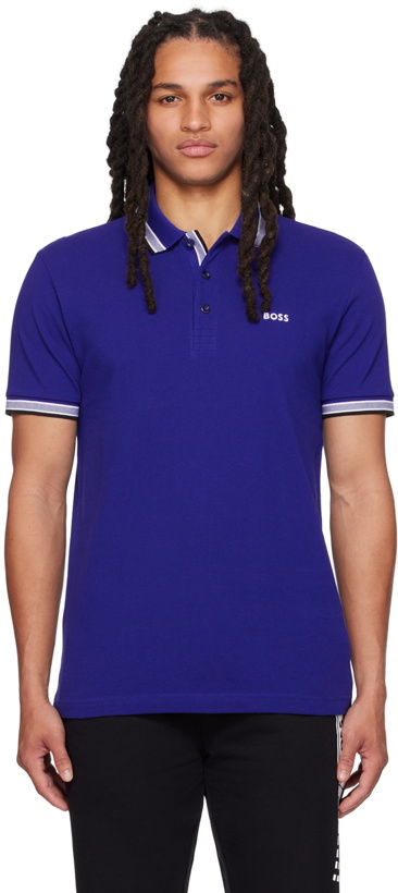 Photo: BOSS Blue Embroidered Polo