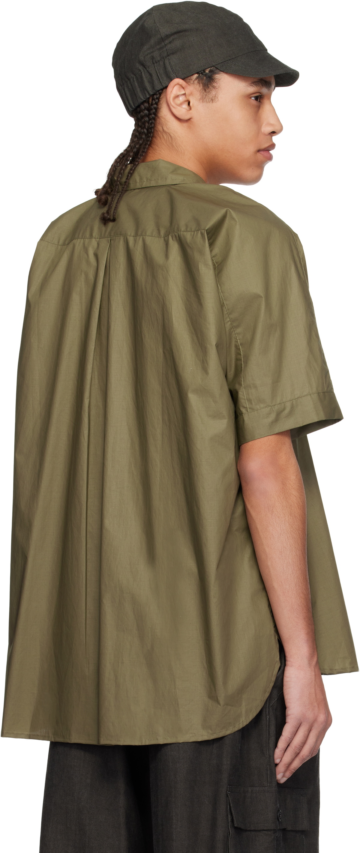Jan-Jan Van Essche Khaki O-Project Coated Typewriter Short Sleeve Shirt