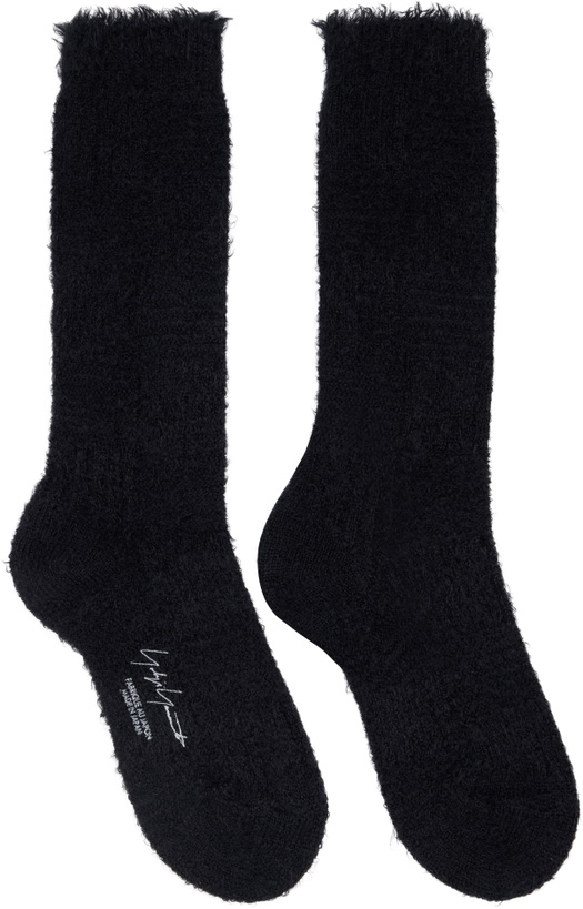 Photo: YOHJI YAMAMOTO Black Fluffy Links High Socks