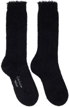 YOHJI YAMAMOTO Black Fluffy Links High Socks