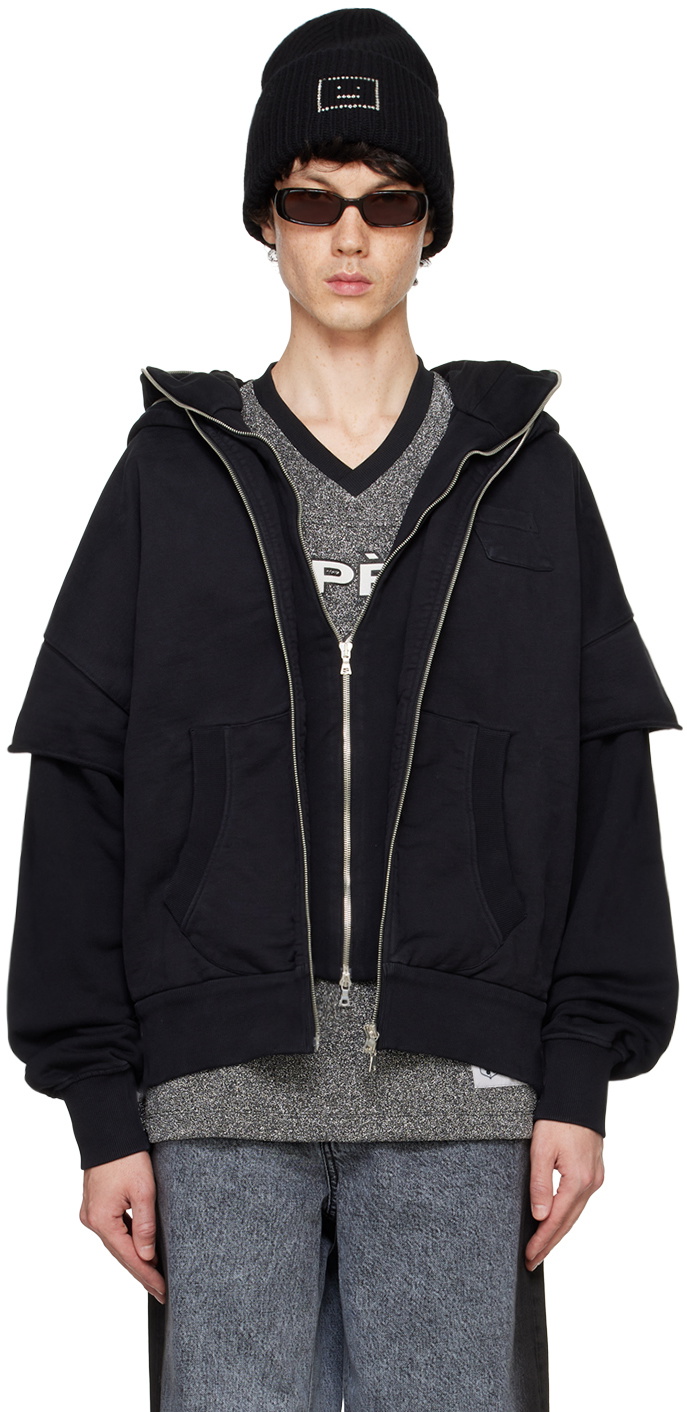 le PÈRE Black Double Hoodie