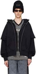le PÈRE Black Double Hoodie