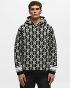 C.P. Company Wool Jacquard Logo Hooded Knit Black/White - Mens - Pullovers