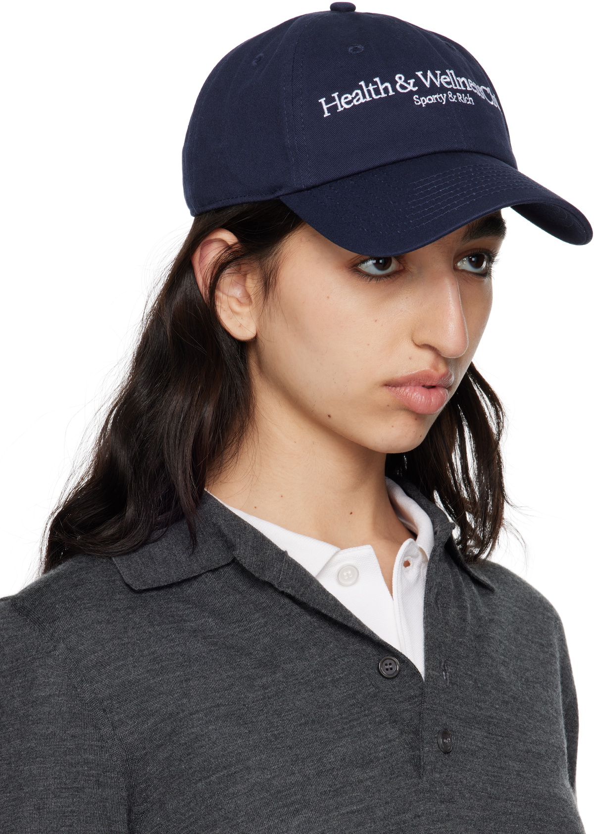 Sporty & Rich Navy H&W Crest Cap