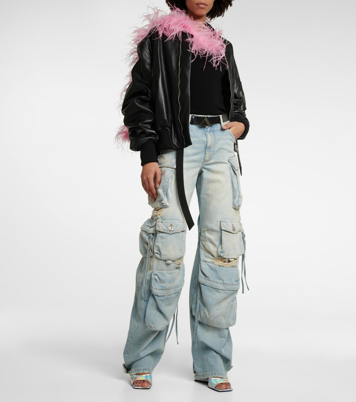 The Attico - Anja leather bomber jacket The Attico
