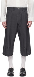Omar Afridi Gray Knee Darted Flare Shorts