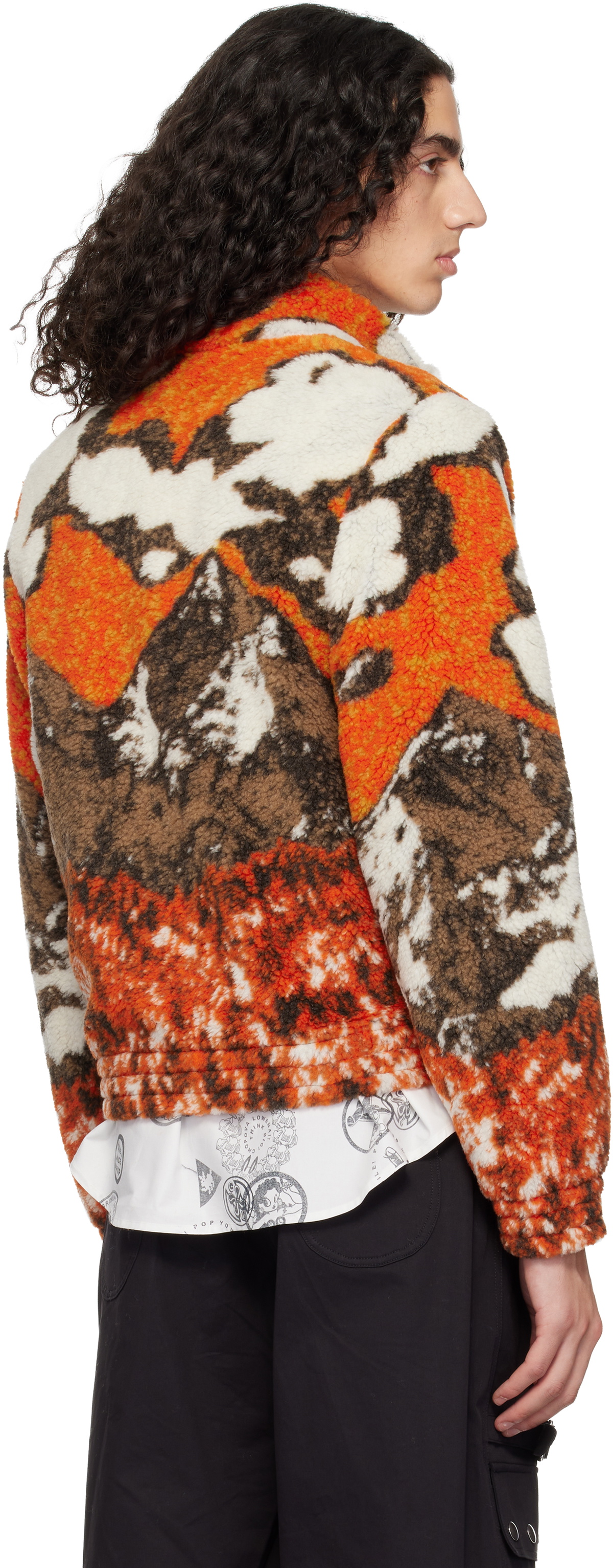 Chopova Lowena Orange CL Airlines Fitted Fleece Jacket