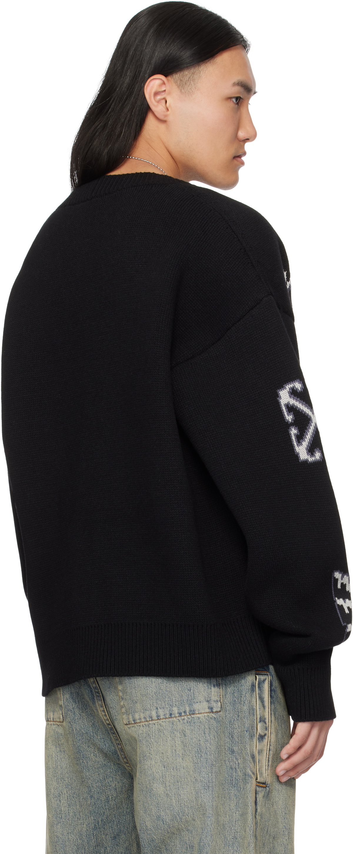 Off-White Black Cotton Cardigan