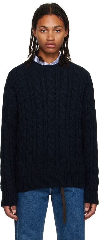 Photo: The Row Navy Aldo Sweater