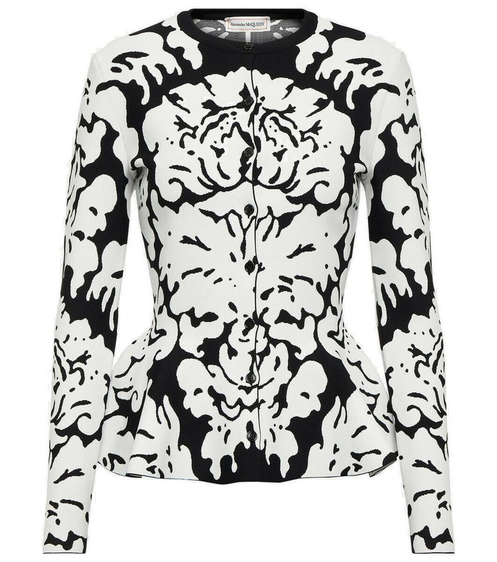 Photo: Alexander McQueen Jacquard damask peplum cardigan