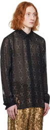 Dries Van Noten Black Carvie Tux Long Sleeve Shirt