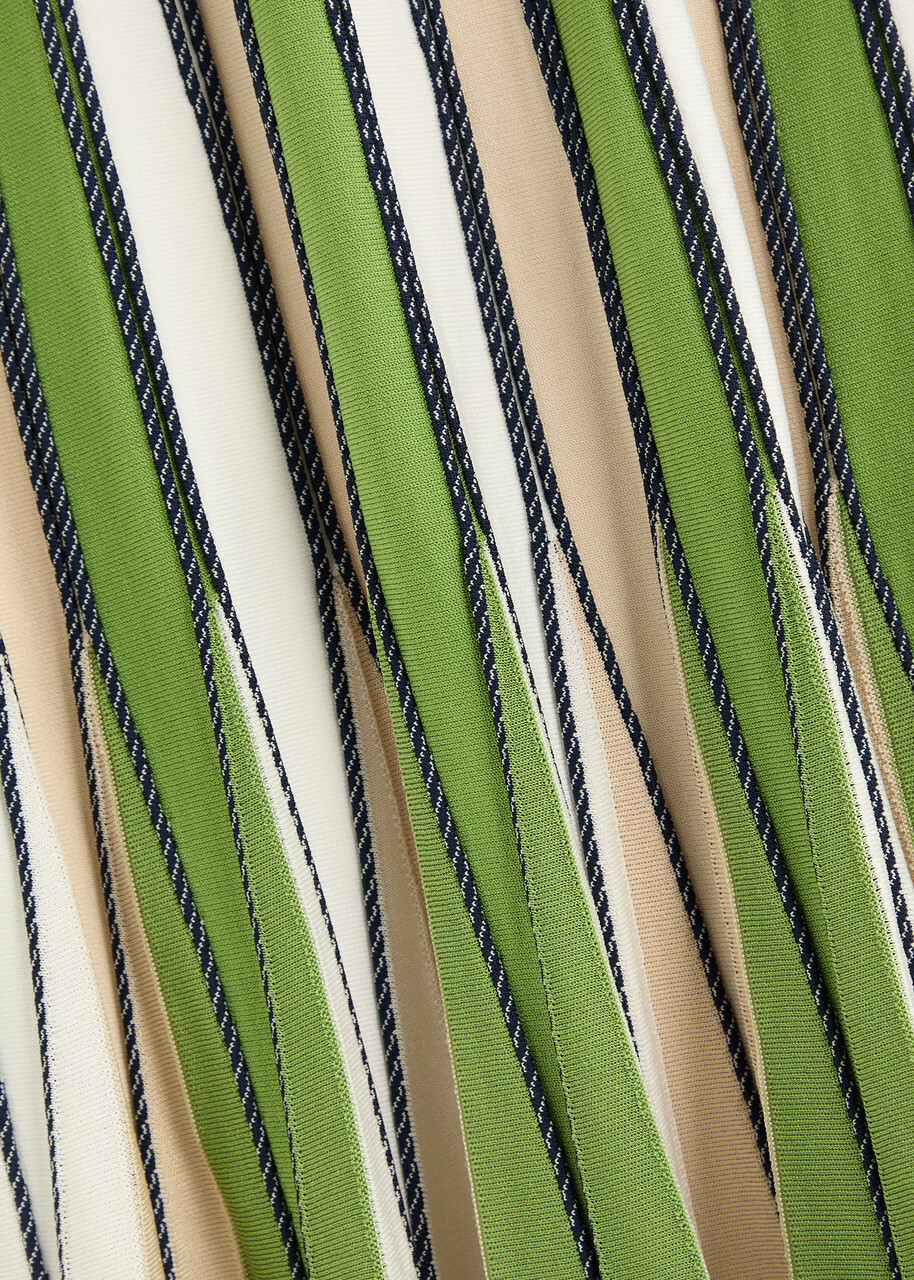 Jonathan Simkhai Soleil Striped Knit-jersey Midi Dress Green Simkhai