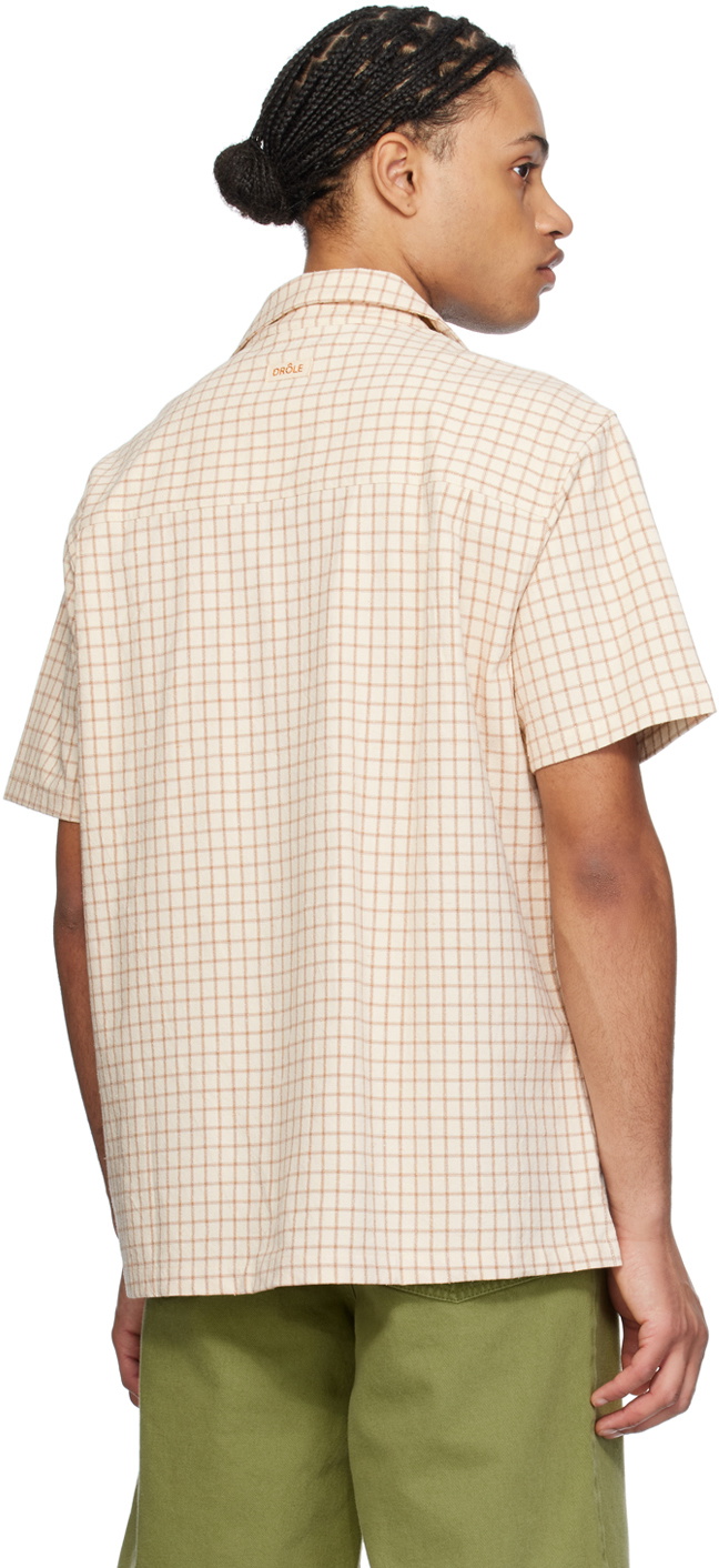 Drole De Monsieur Beige La Chemise Carreaux Shirt Drole de Monsieur