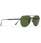 PERSOL - Aviator-Style Pewter-Tone Titanium Sunglasses - Silver