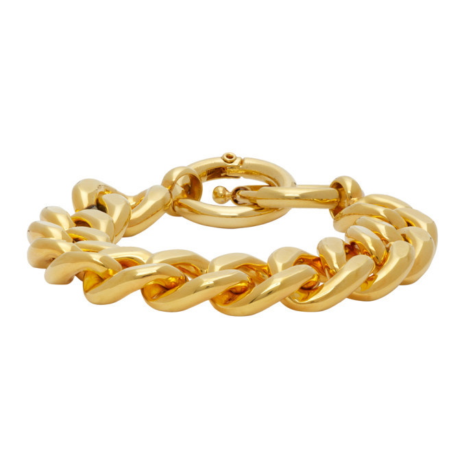 Photo: MM6 Maison Margiela Gold Chunky Curb Chain Bracelet