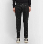 Blackmeans - Slim-Fit Panelled Leather Trousers - Black