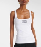 Versace Logo embroidered tank top