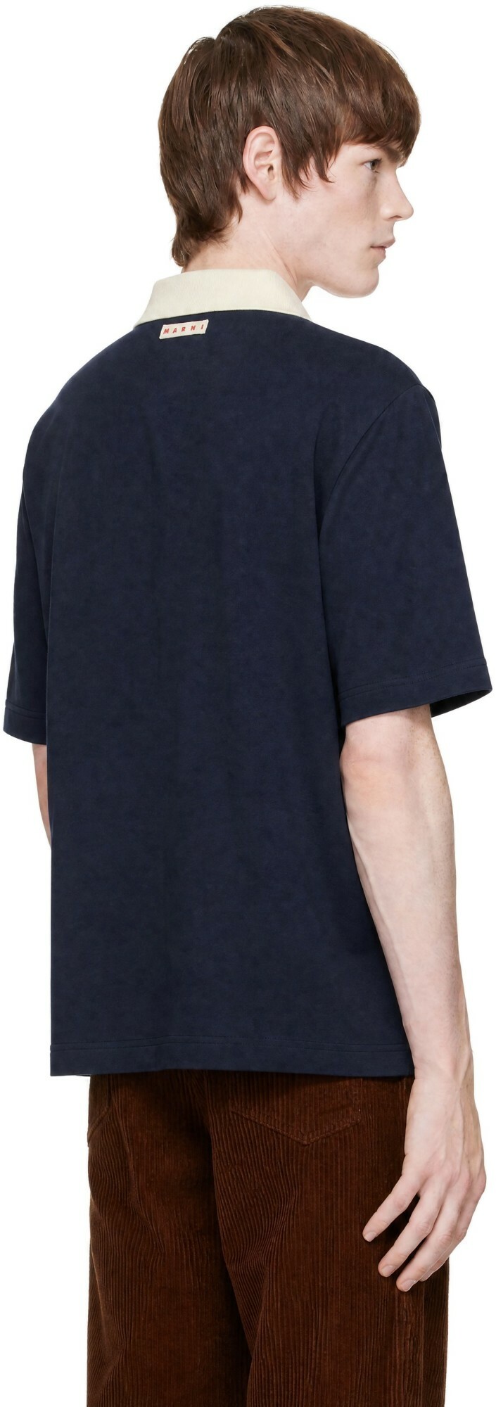 Marni Black & Blue Stripe Polo