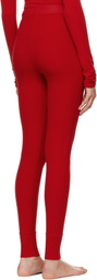 SKIMS Red Cotton Rib Leggings