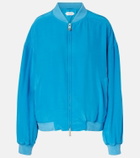 Versace Oversized silk poplin blouson jacket